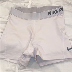 White Nike Spandex Shorts